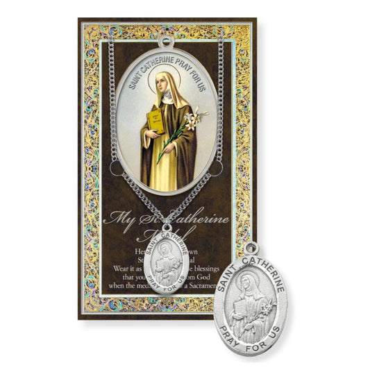Picture Folder w/ Medal and Chain St Catherine