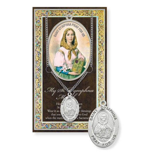 St. Dymphna Picture Folder w/ Medal and Chain