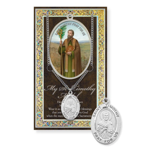 Picture Folder w/ Medal and Chain St. Timothy