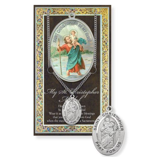 Picture Folder w/ Medal and Chain St. Chrisopher