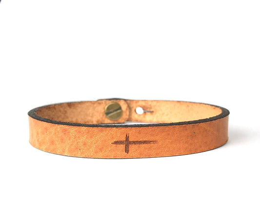 Cross Thin Leather Bracelet