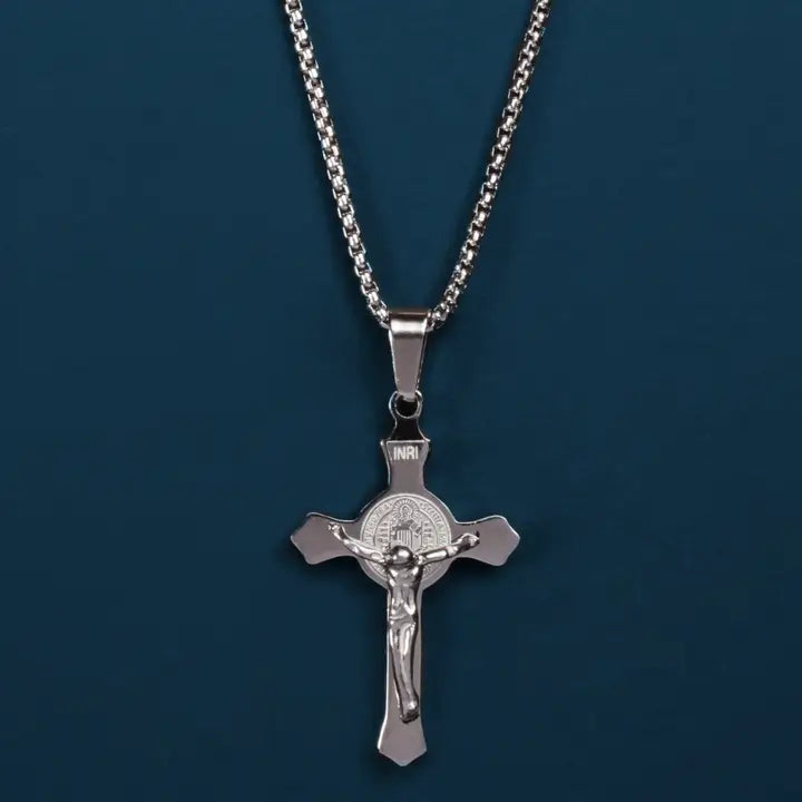 Stainless Steel Crucifix Pendant Necklace