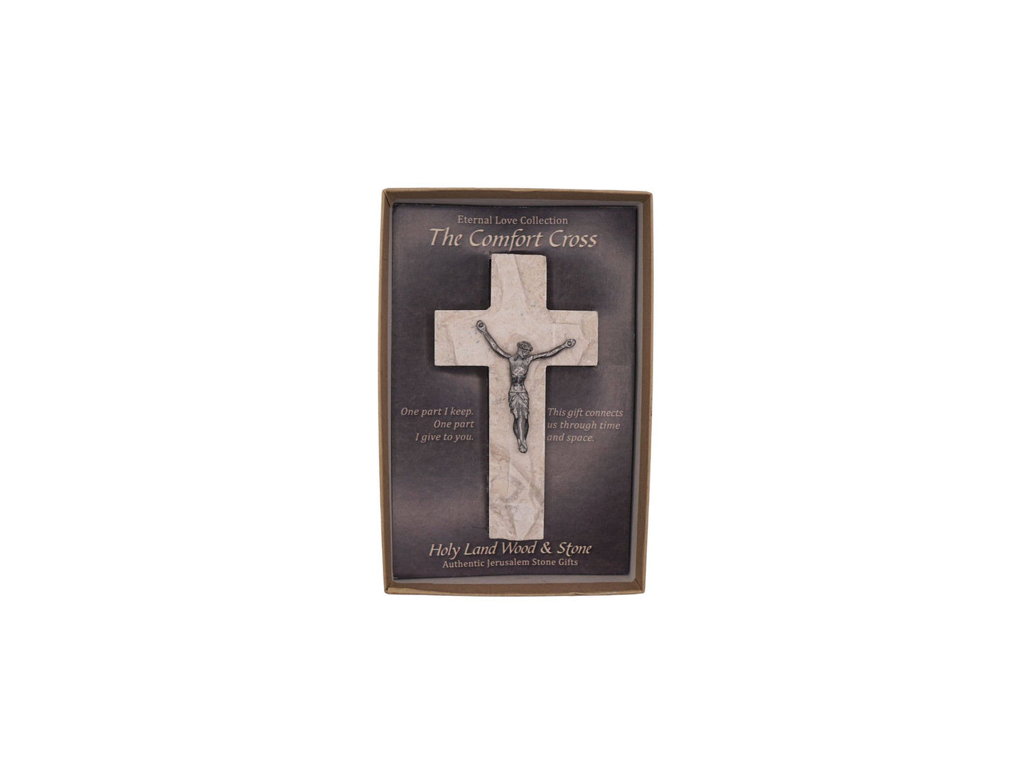 Jerusalem Stone Comfort Cross with Crucifix