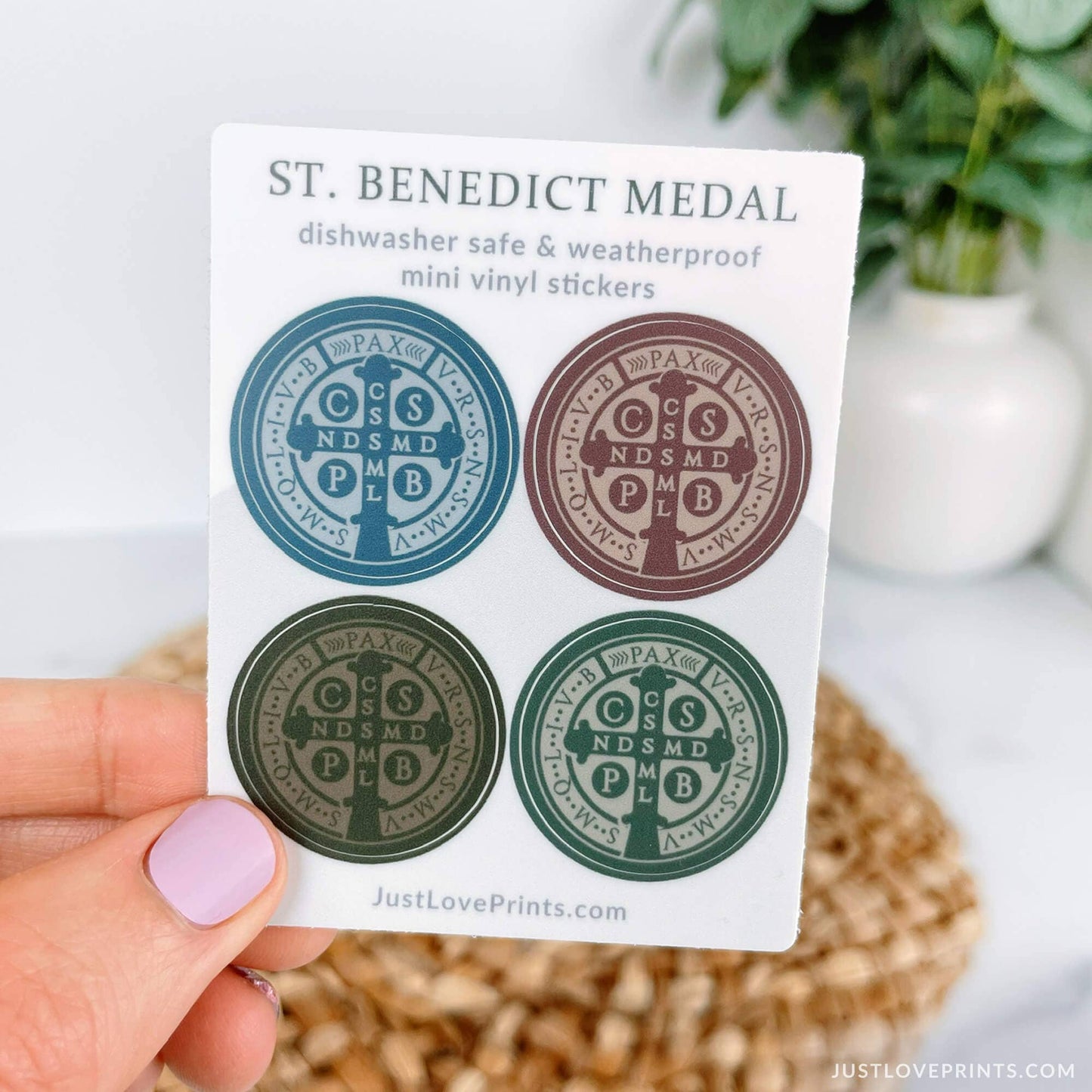 Mini Masculine St. Benedict Medal Sticker Sheet