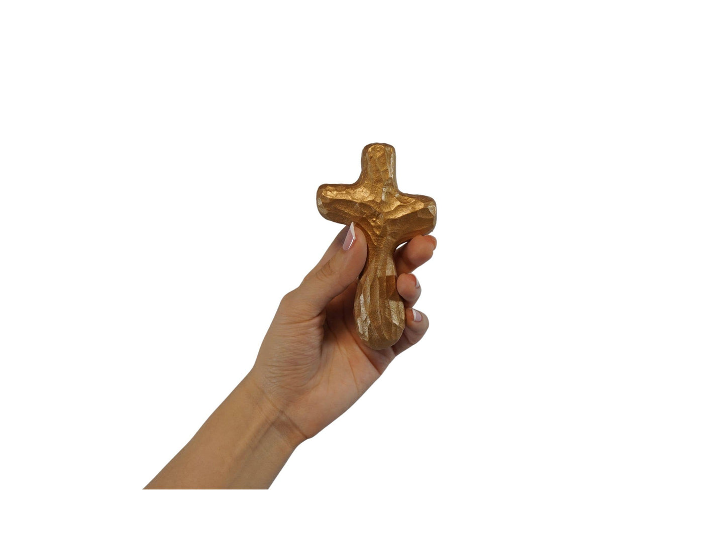 Journey Holding Cross Gold Luster