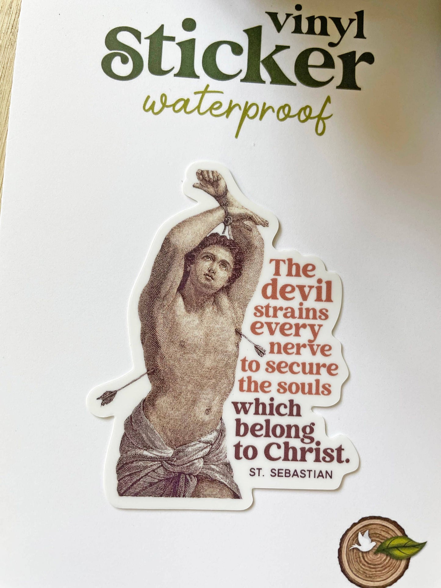 St. Sebastian Waterproof Catholic Sticker