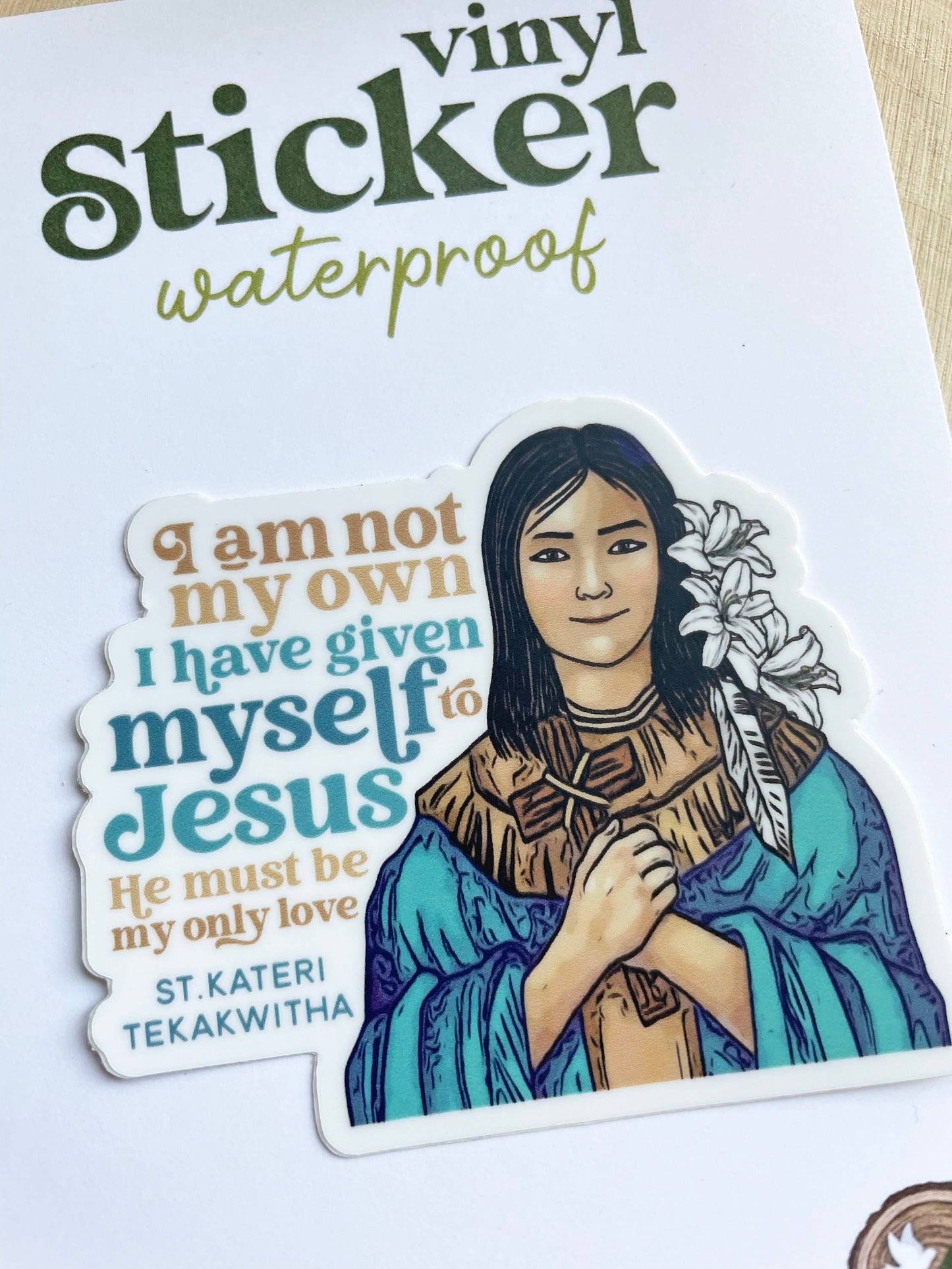 St. Kateri Tekakwitha Waterproof Catholic Sticker