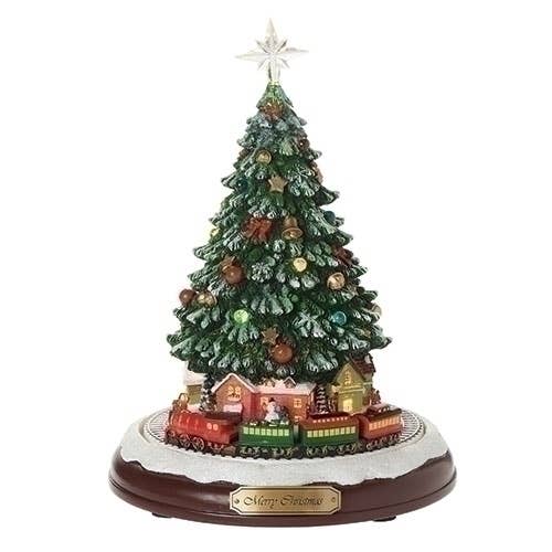 10.7" H Lighted Musical Tree Rotating Train