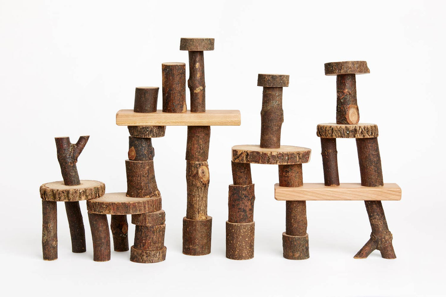 Classic Barked Tree Blocks - 36 pcs