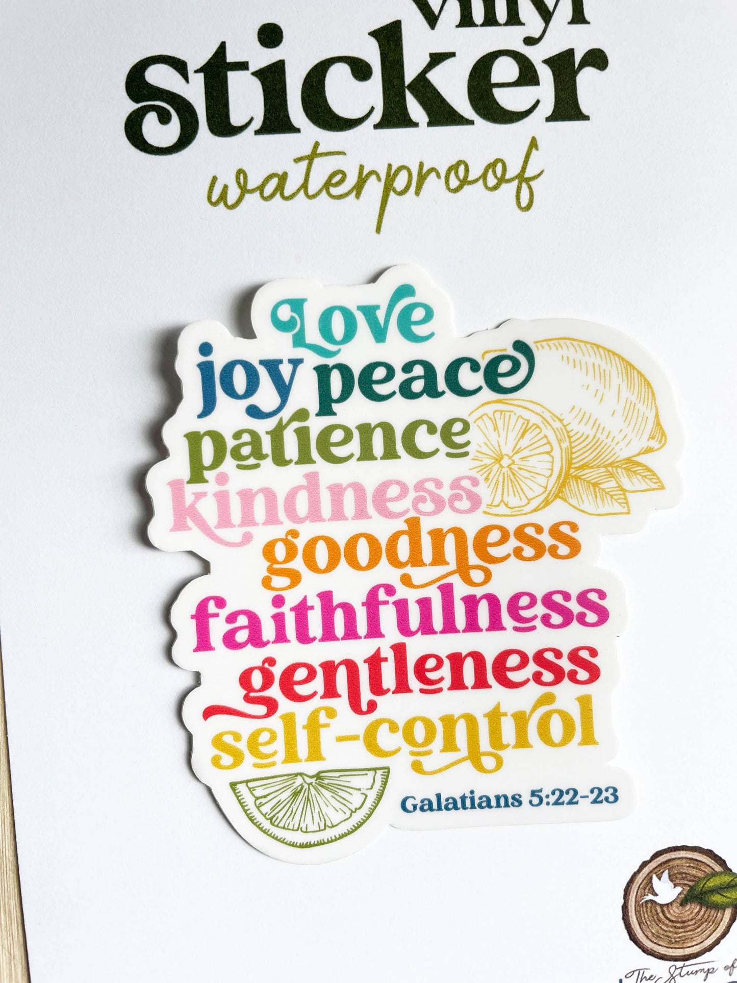 The Fruits of The Holy Spirit Waterproof Catholic Sticker