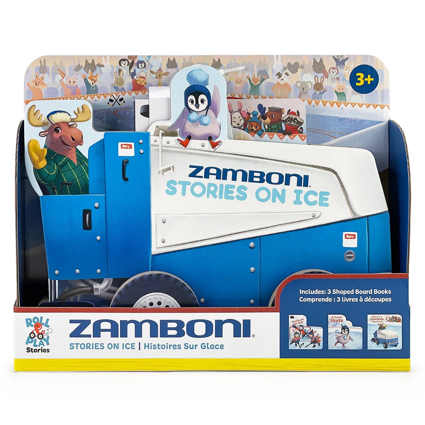 Zamboni 3-Book Sports Gift Set with Real Rolling Wheels