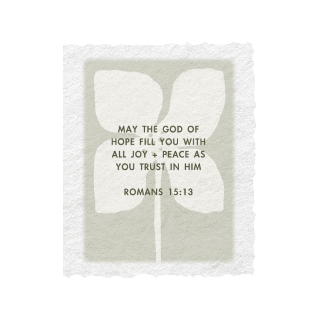 Joy + Peace Romans 15:13  Card