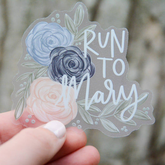 Run to Mary - St. Francis de Sales Catholic Vinyl Sticker