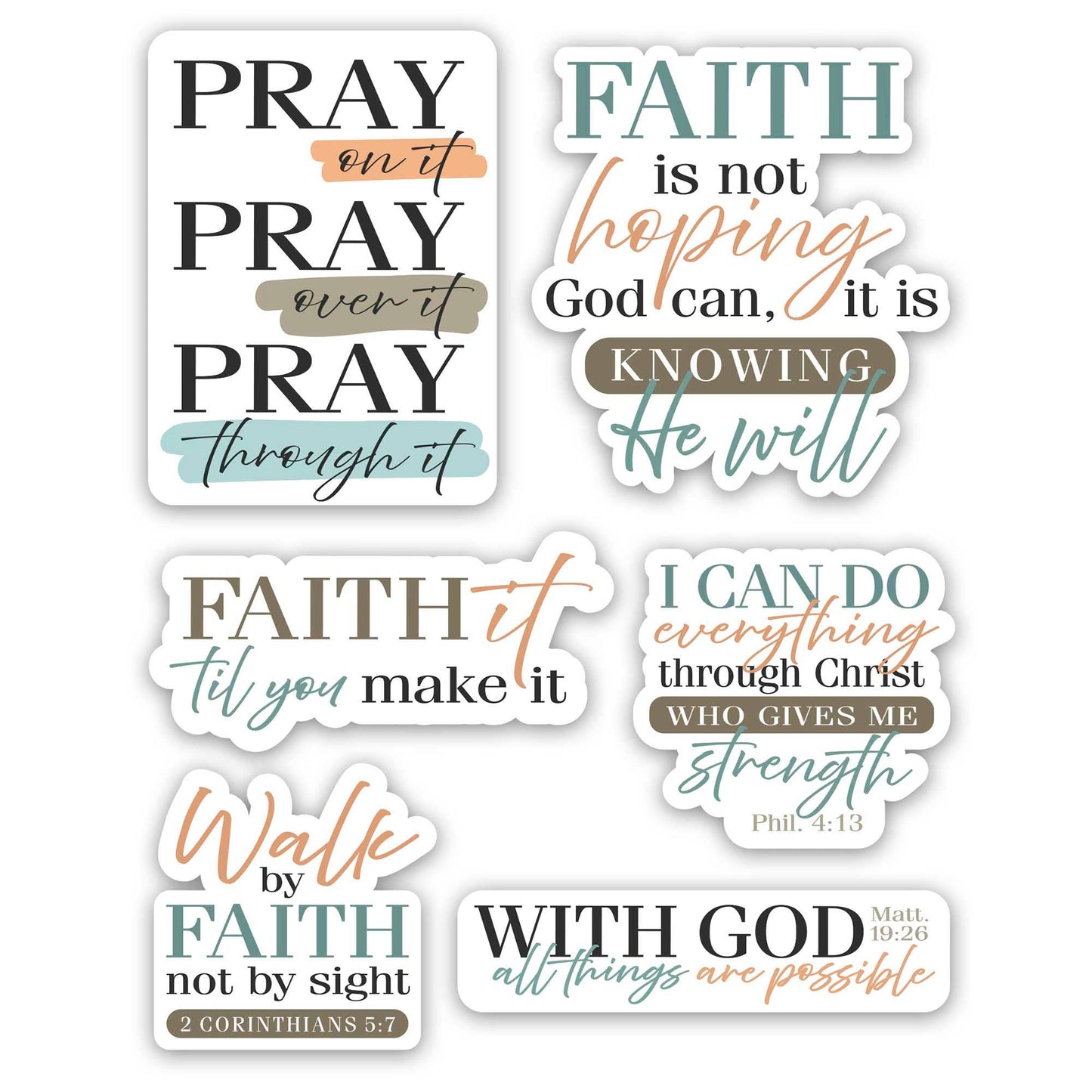 Sticker Faith And Pray Collection