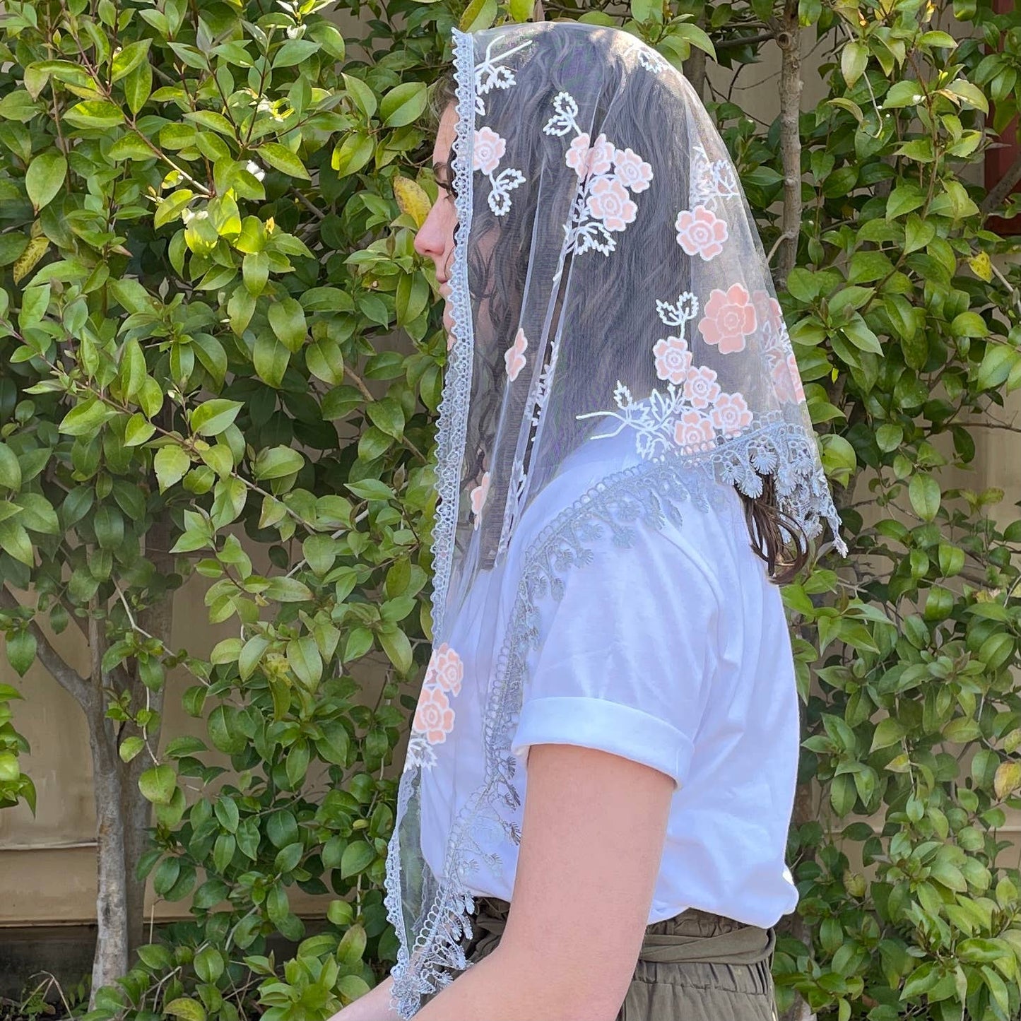 Mystic Rose Veil  -GRAY                 60" x 22"  (MOQ 1)