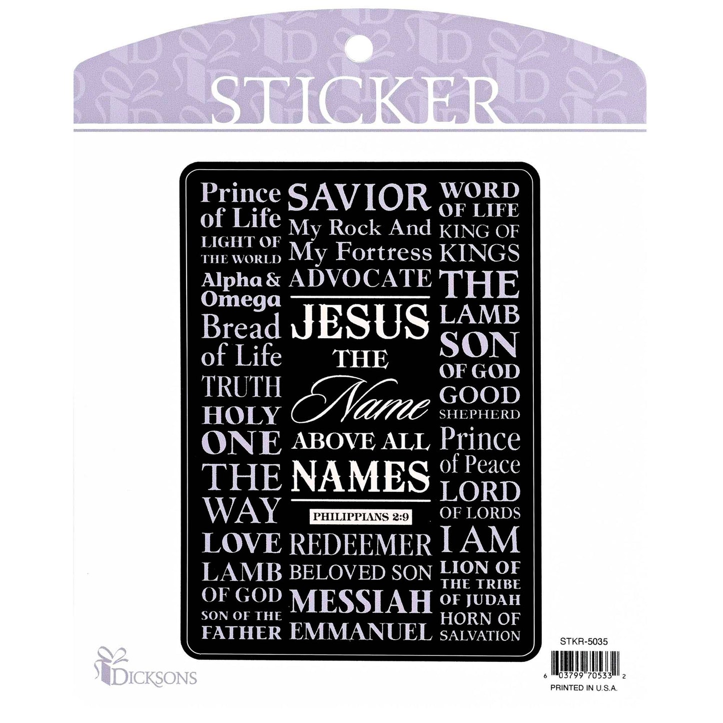 Names Of Jesus Sticker