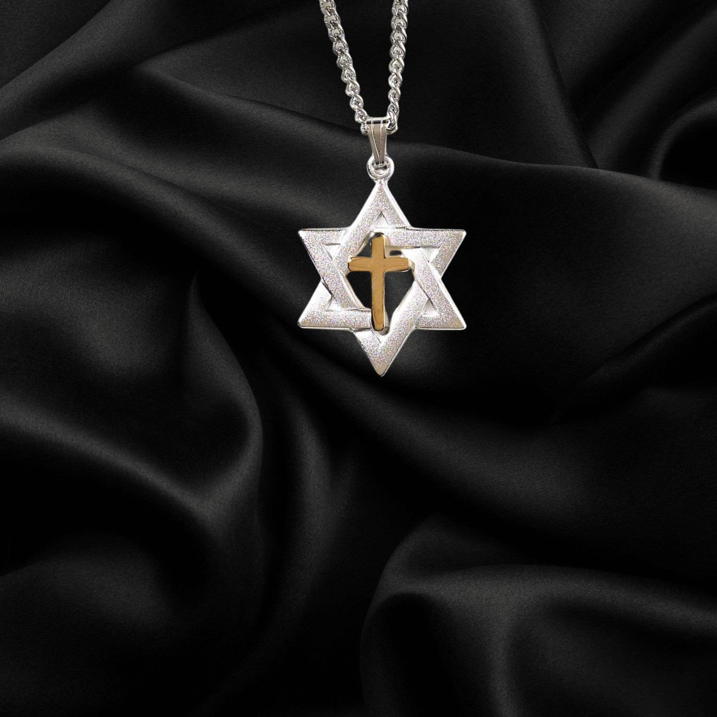 Silver Plated Star Of David Necklace