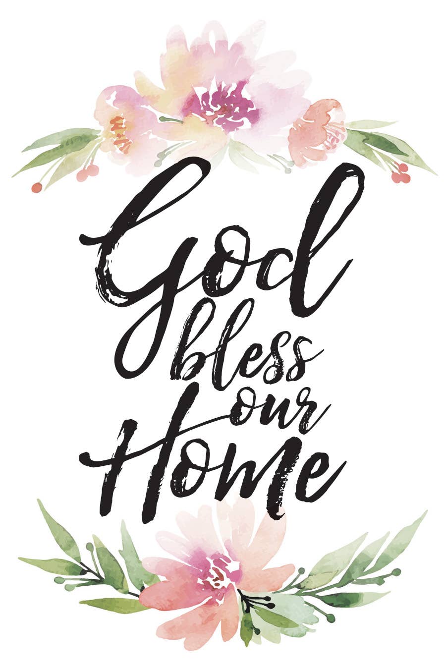 God Bless Our Home - Woodland Grace 6X9 Wood Plaque