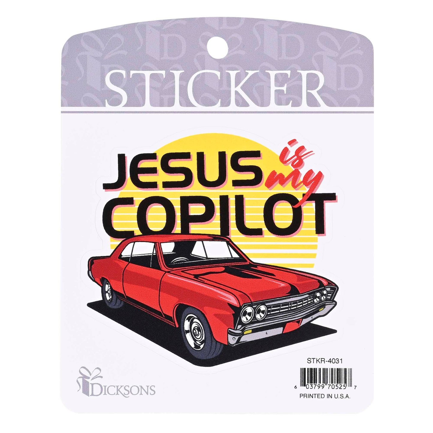 Sticker Jesus Is My Copilot Red Car