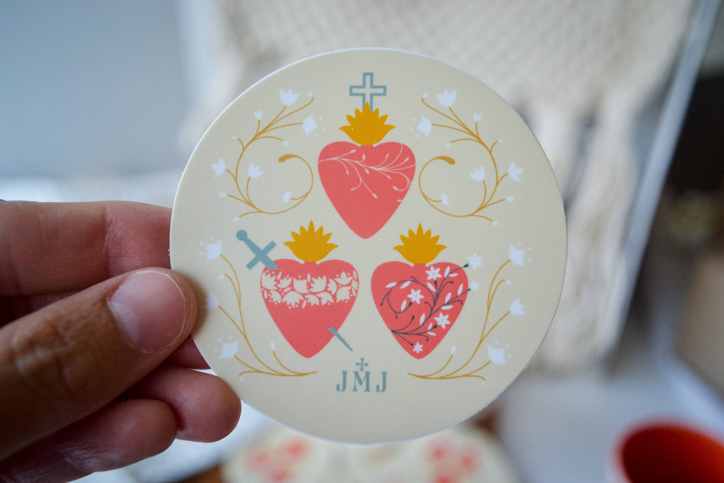 Three Holy Hearts Sticker