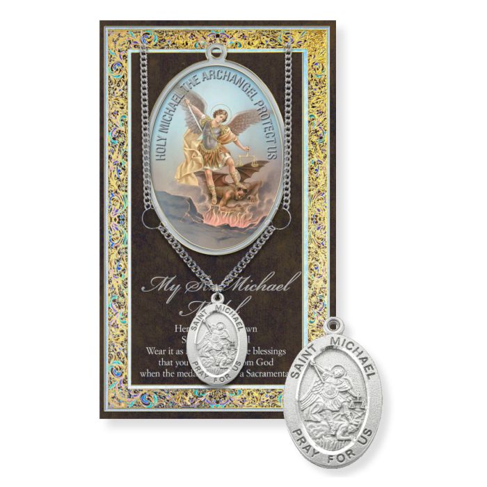 St. Michael Picture Folder w/ Medal and Chain