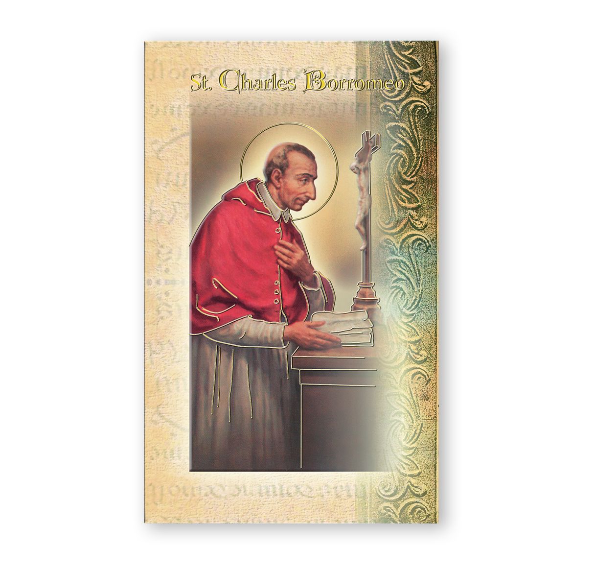 St Charles Borromeo Folding Bio Card