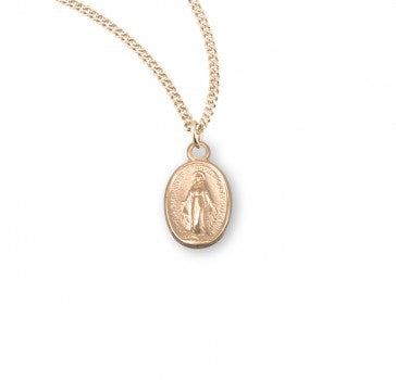 Gold Over Sterling Silver Oval Miraculous Medal