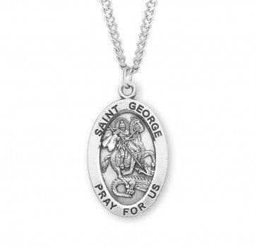 St. George Oval Sterling Silver Medal