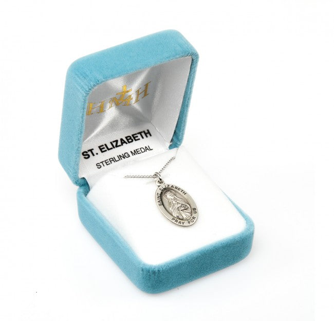 Patron Saint Elizabeth Oval Sterling Silver Medal