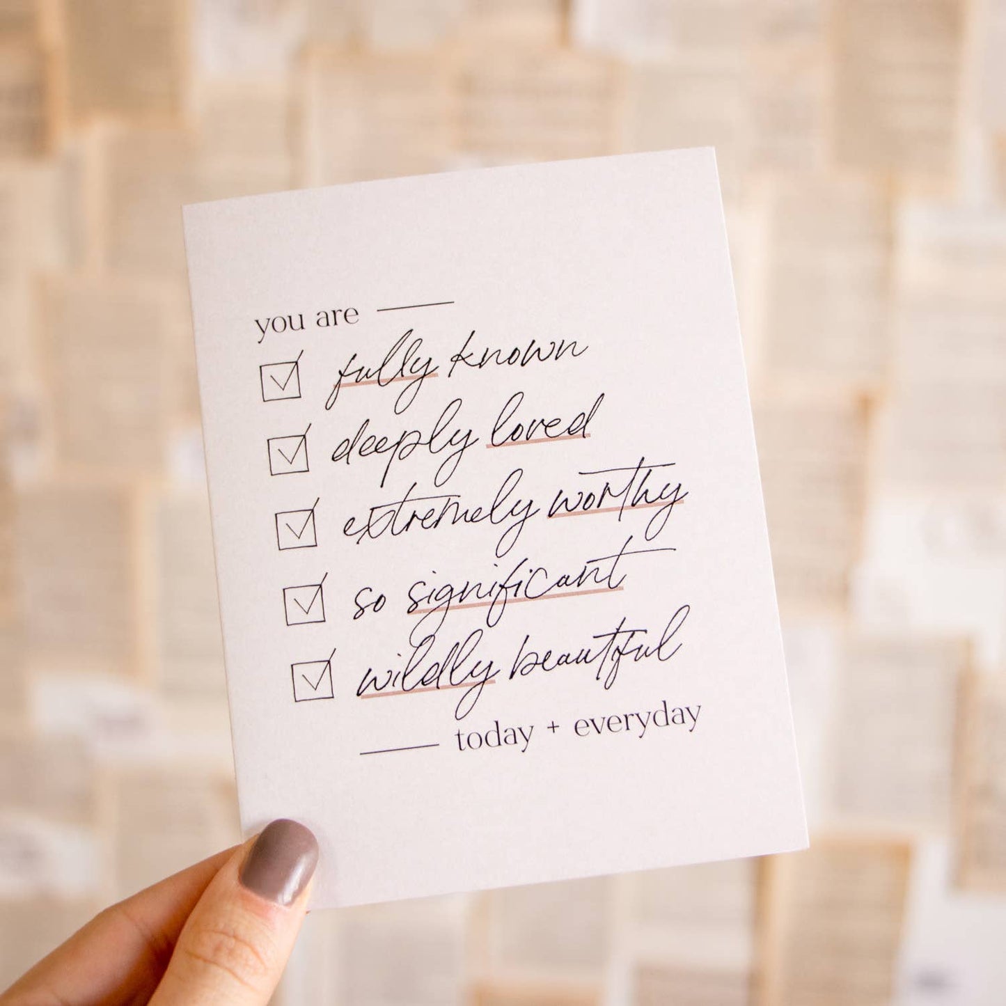 You are Fully Known Checklist Greeting Card