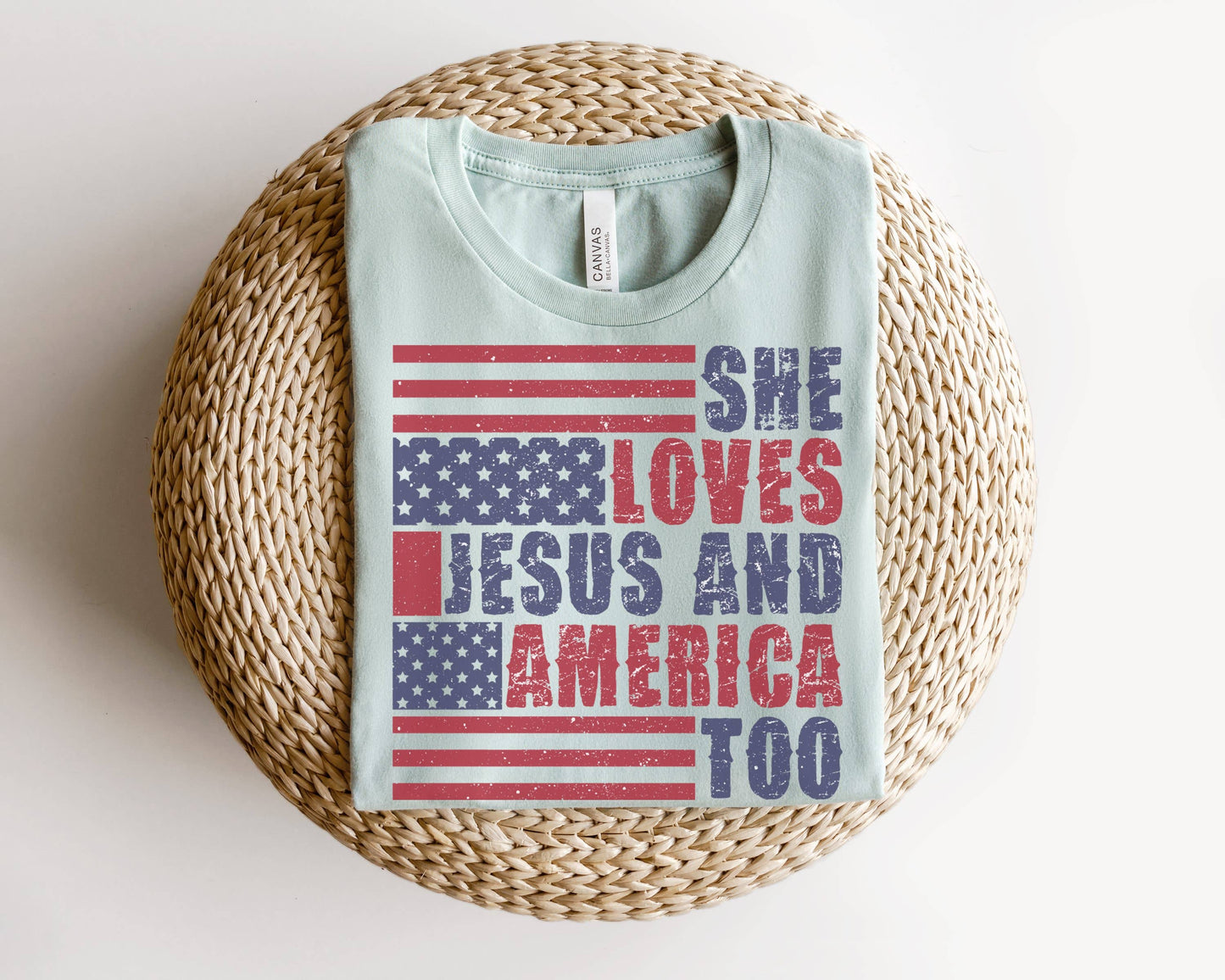 Retro She Loves Jesus Tee