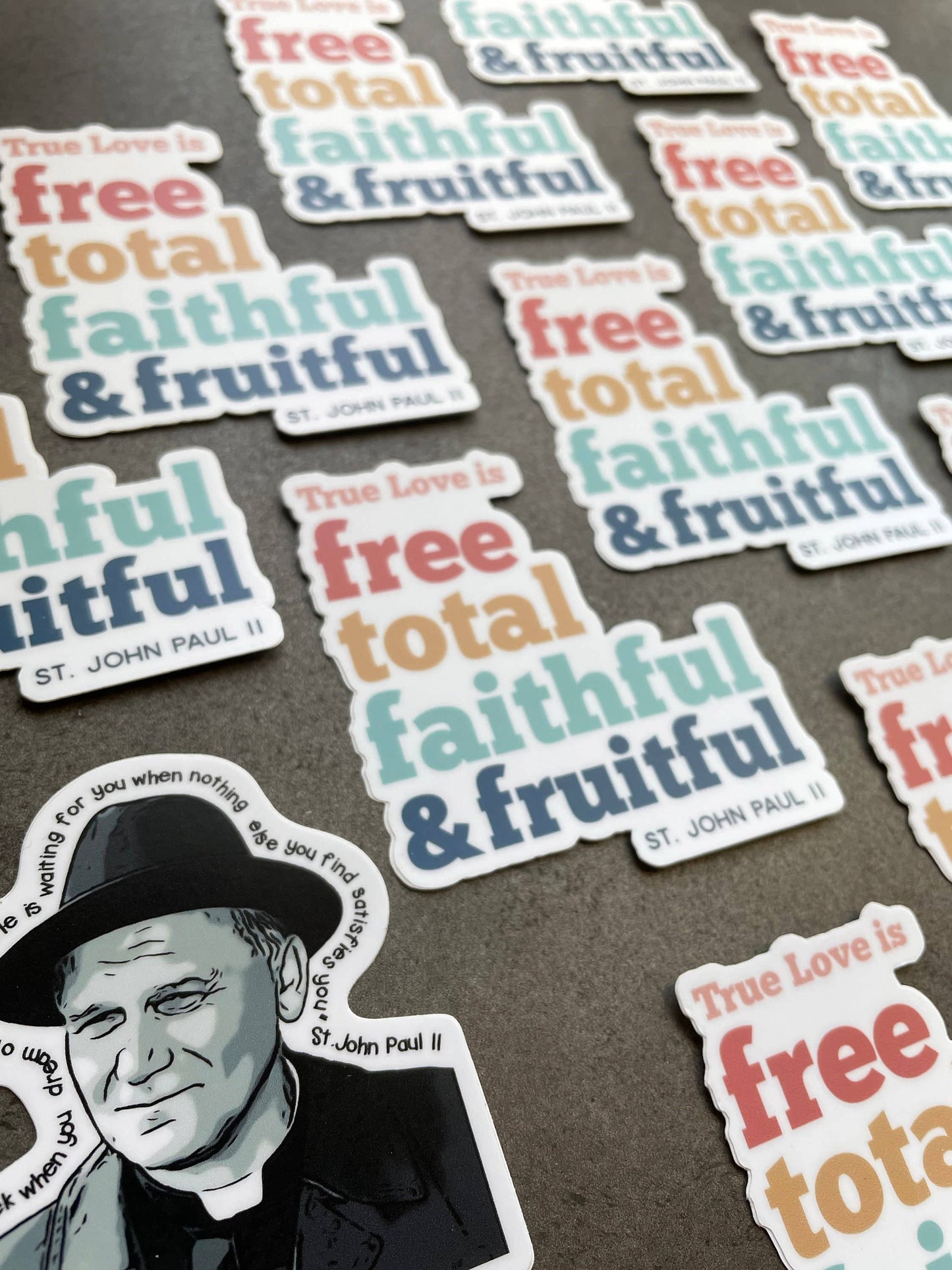 JPII True Love Is Waterproof Catholic Sticker