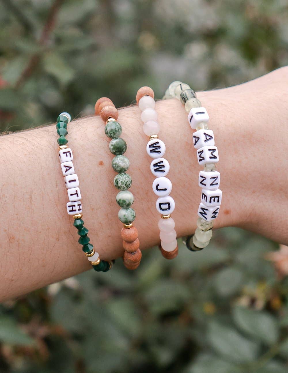 WWJD Wooden Letter Bracelet