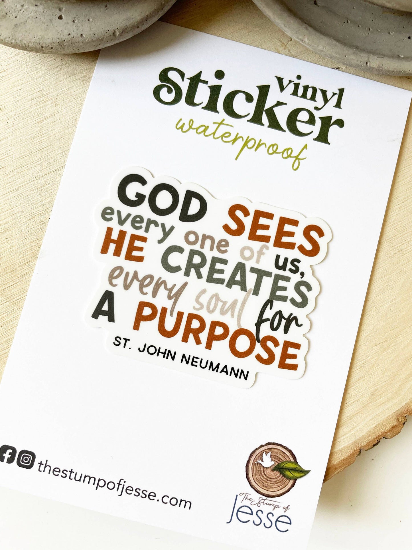 St. John Neumann | Catholic Waterproof Sticker