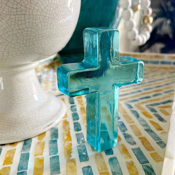 Aqua Glass Cross