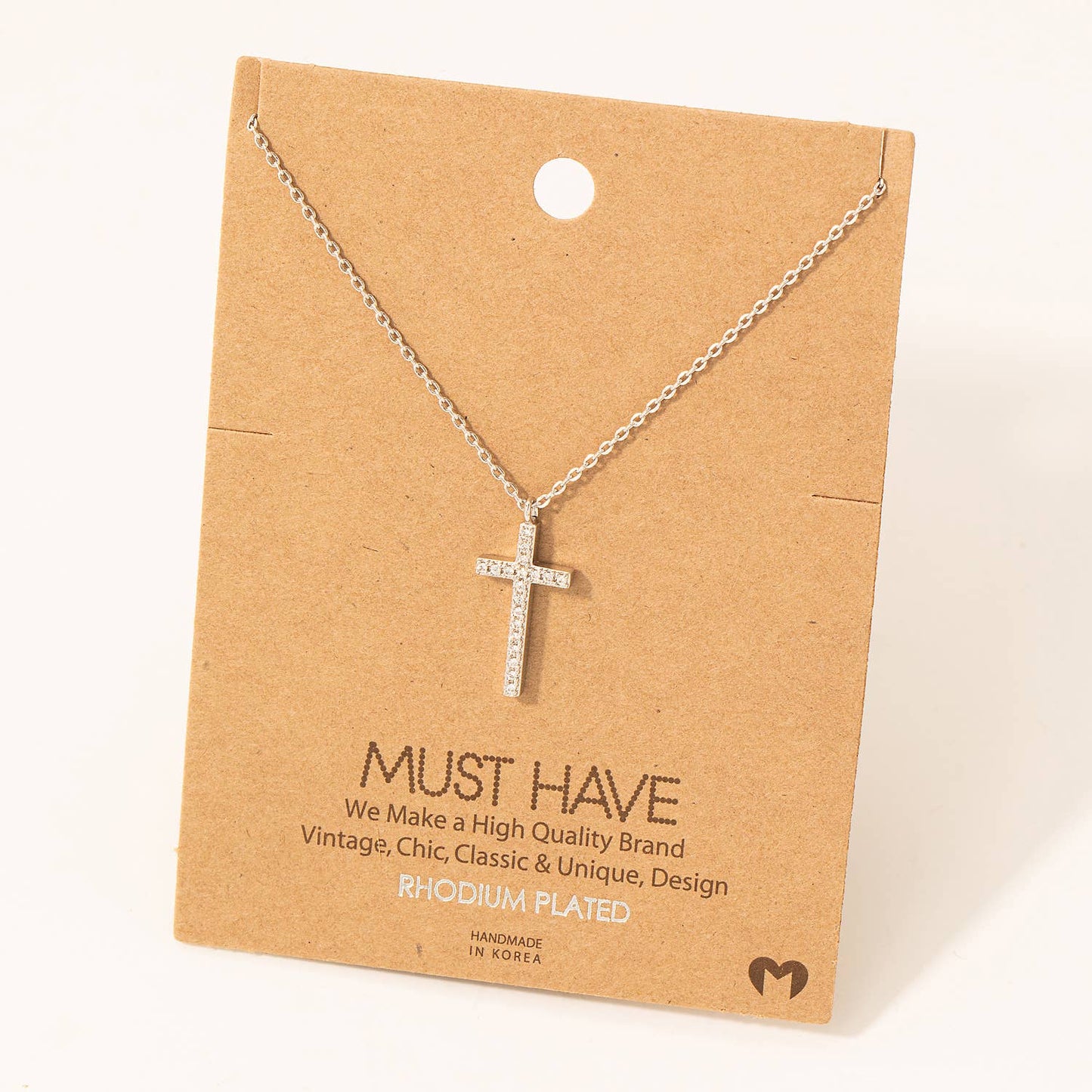 Pave Cross Pendant Necklace