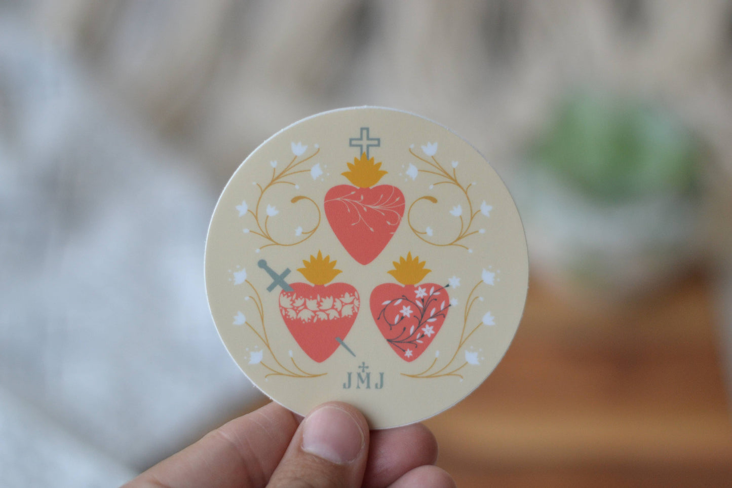 Three Holy Hearts Sticker