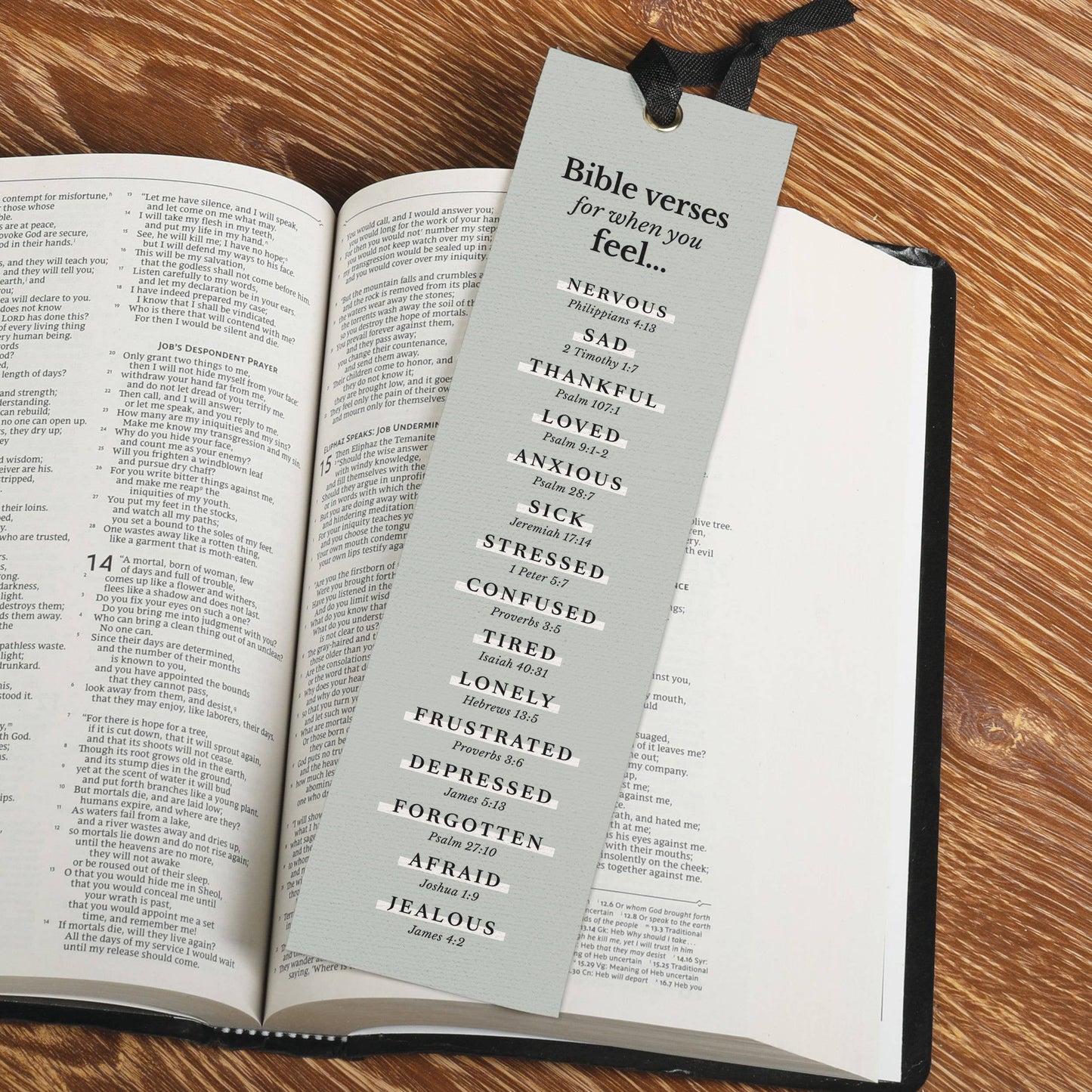 Bible Verses Linen Bookmark