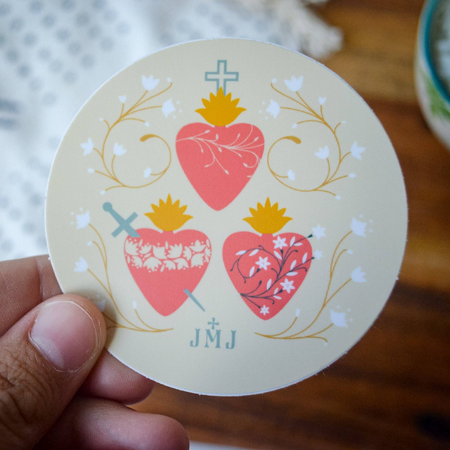 Three Holy Hearts Sticker