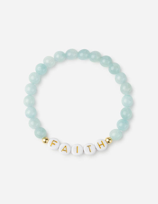 Faith Blue Letter Bracelet