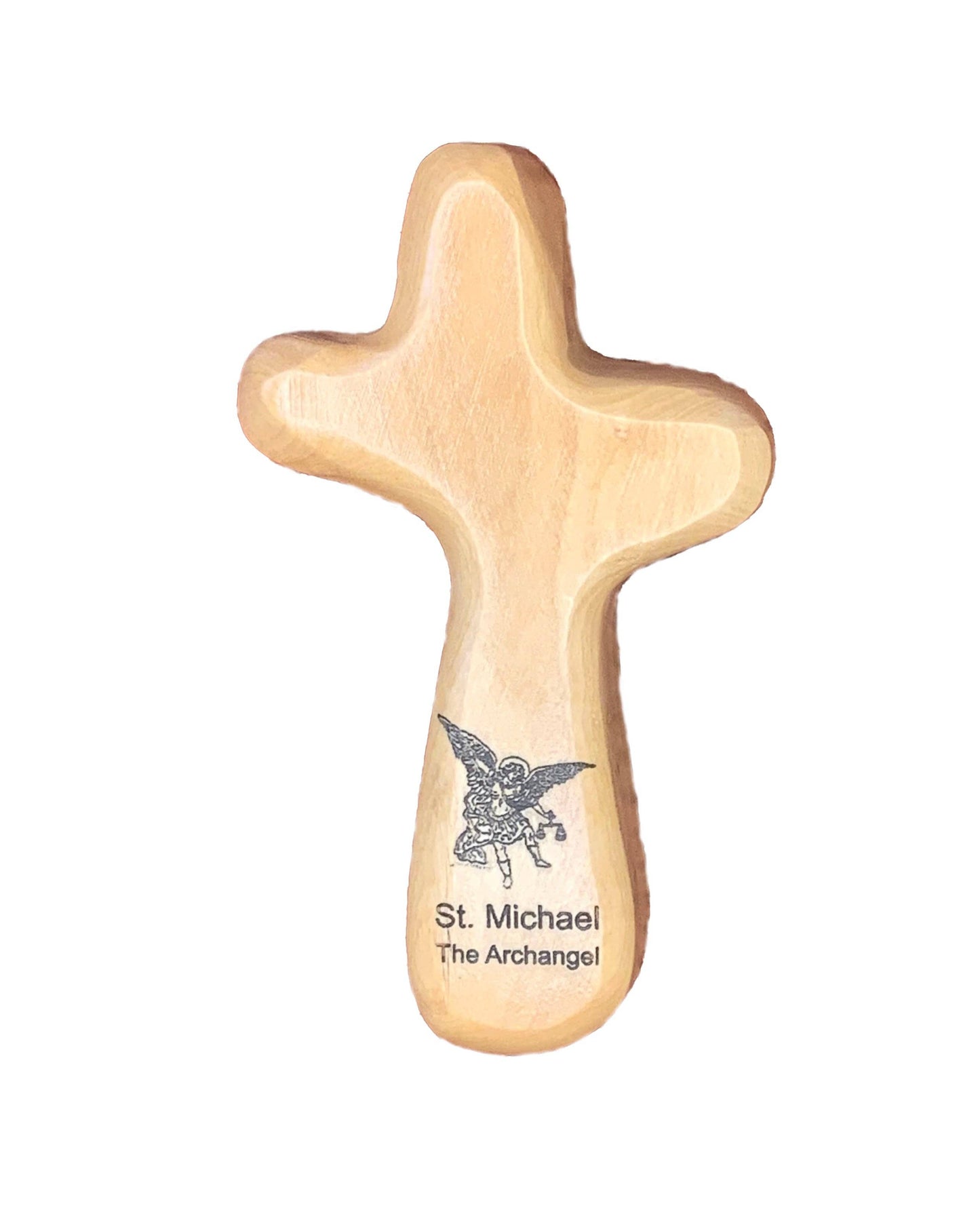 Saint Michael the Archangel - Engraved Holding Cross