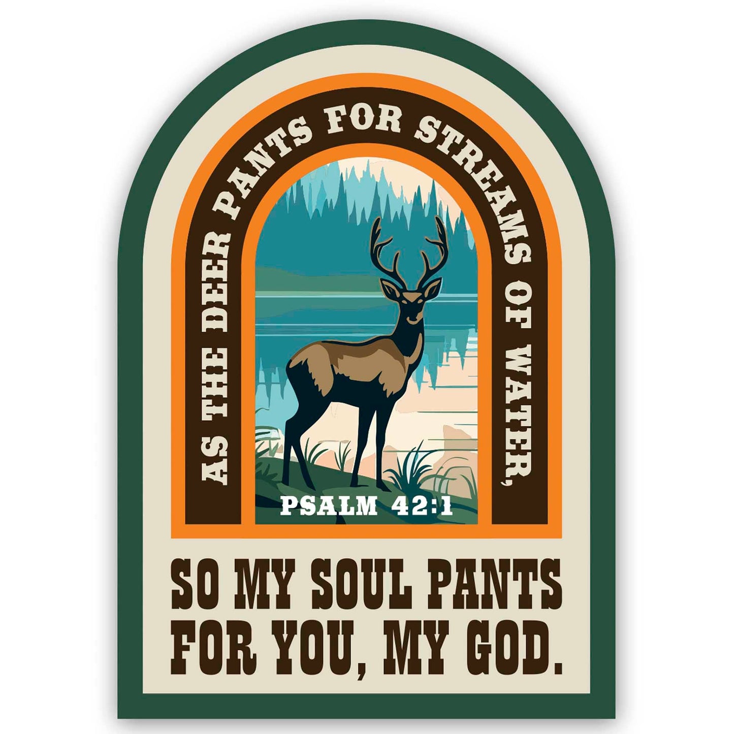 As The Deer Pants Green Nature Sticker