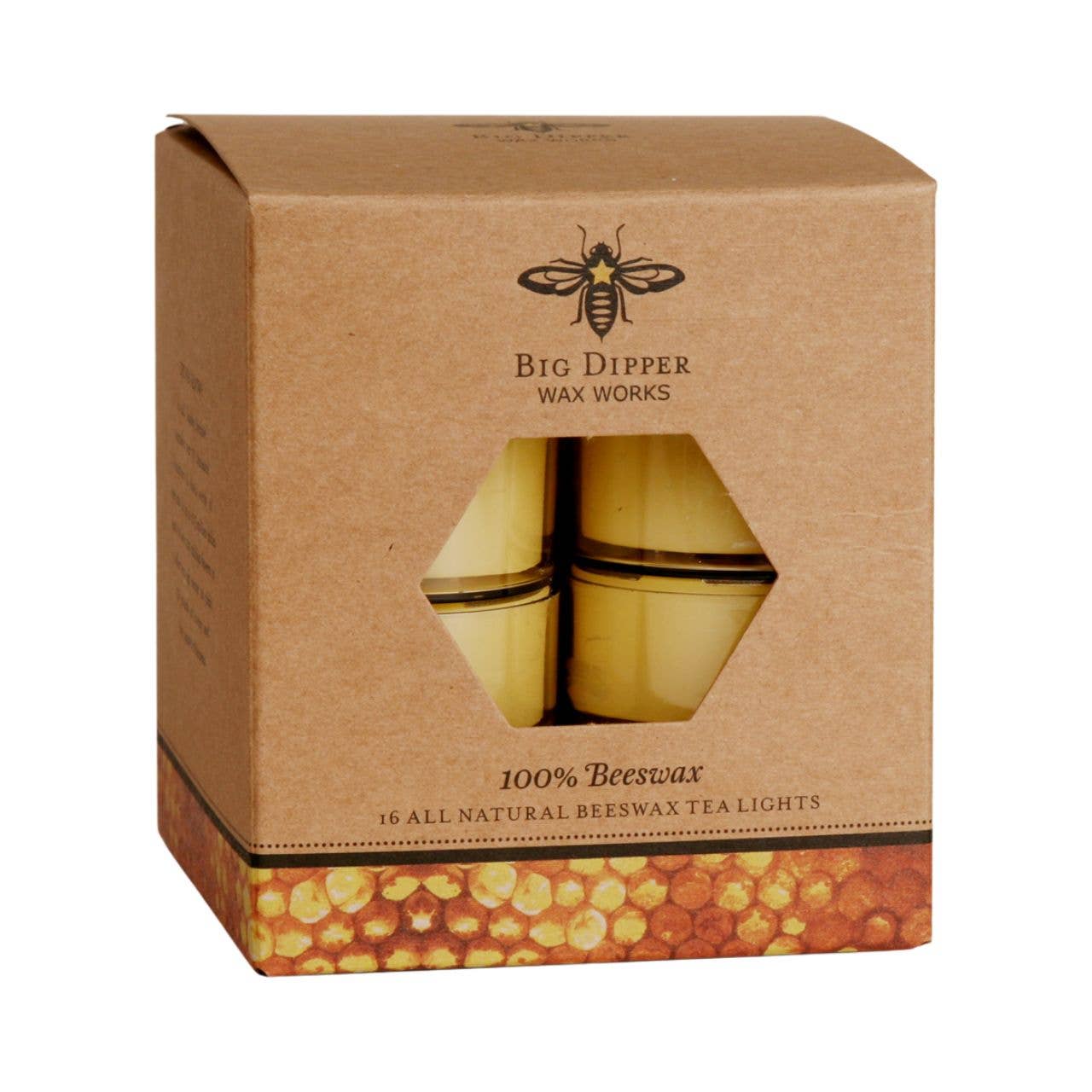 Pure Beeswax Tea Lights 16 Pack