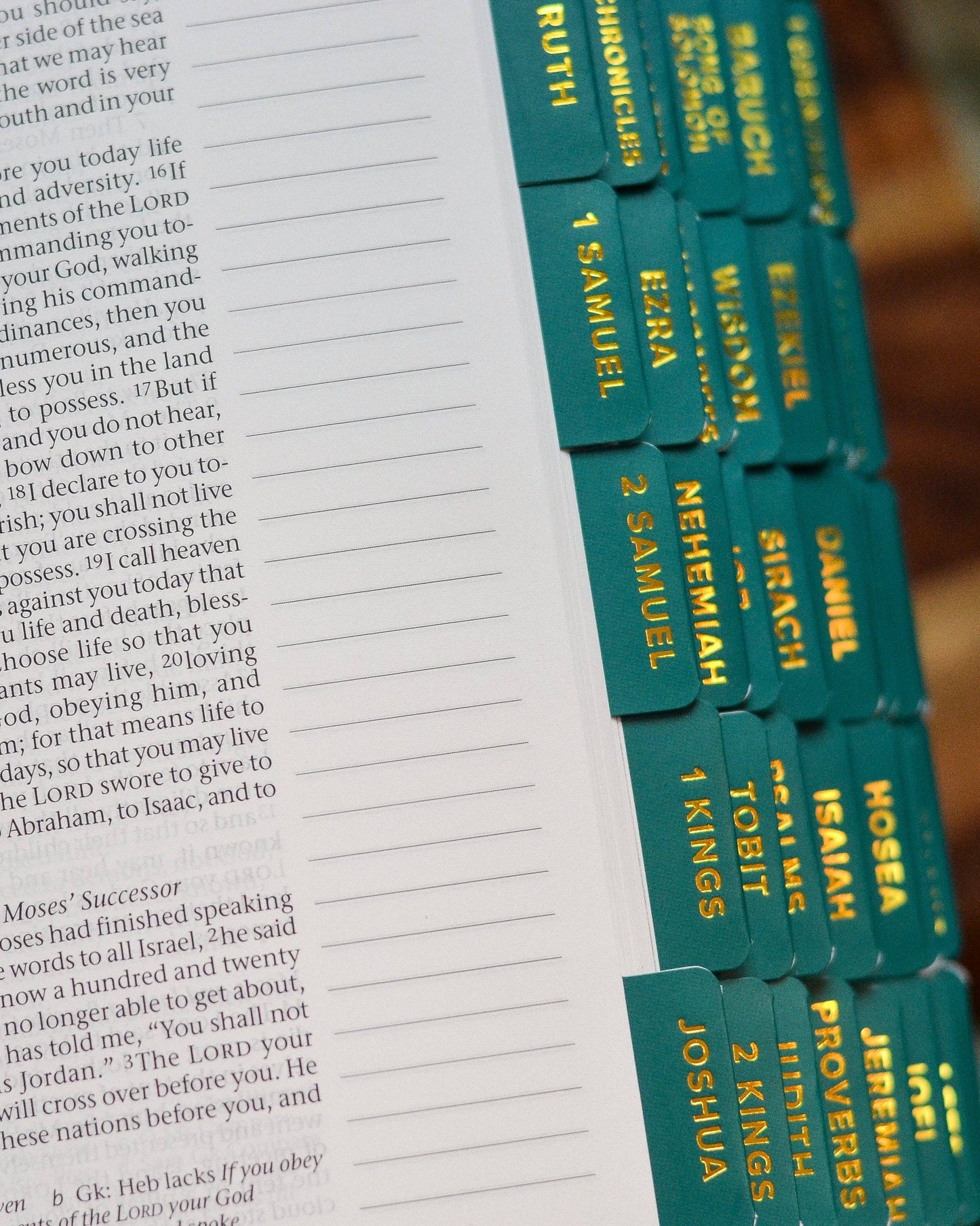 Emerald and Gold Catholic Bible Tabs