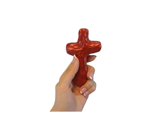 Journey Holding Cross Shimmering Red