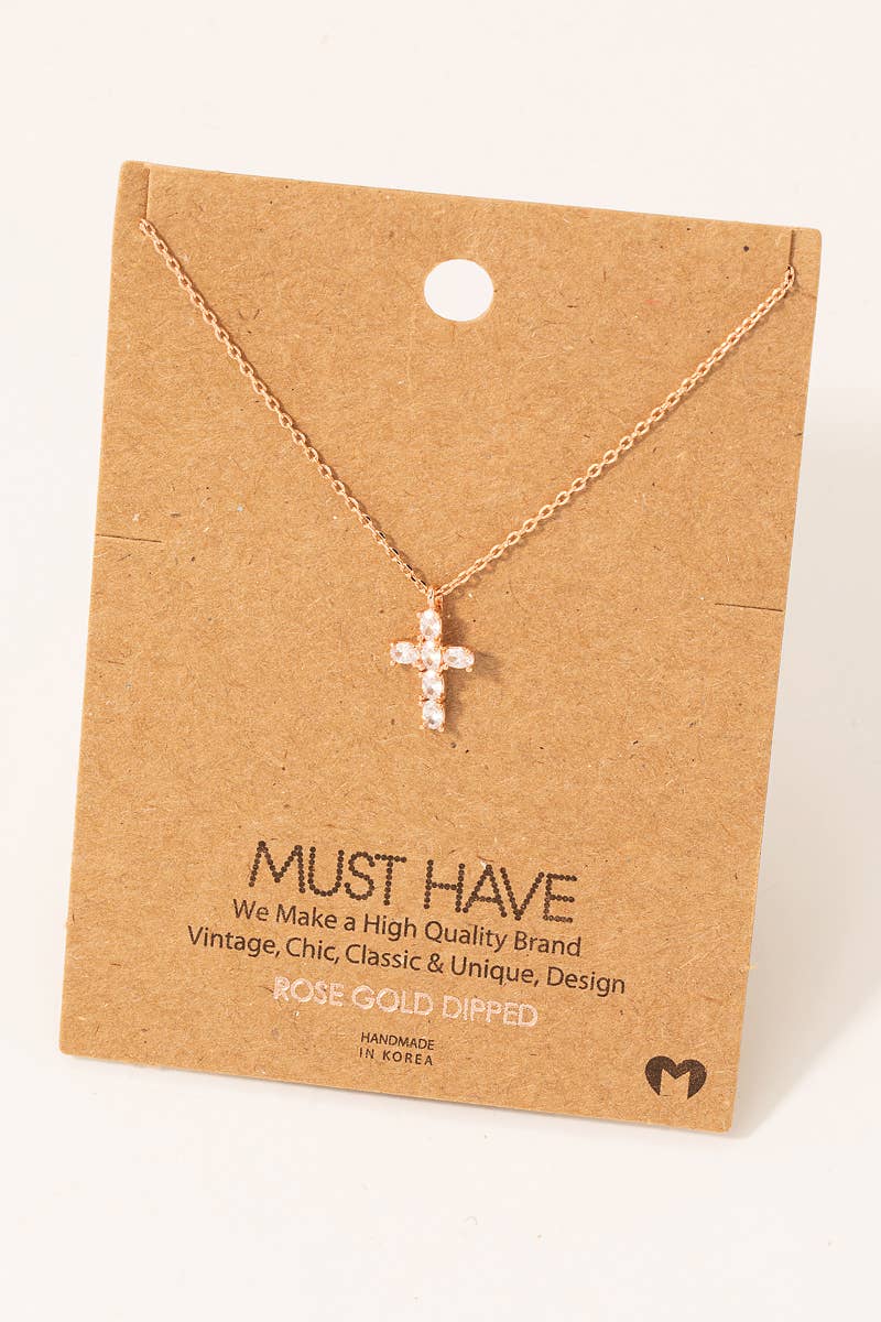 Rhinestone Cross Pendant Necklace