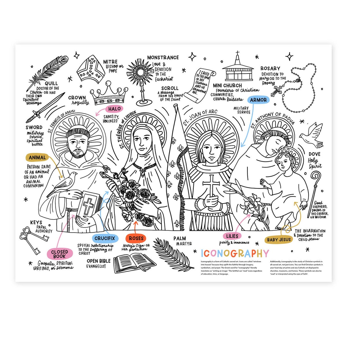 Iconography Jumbo Activity Sheet (July) - Pack of 3