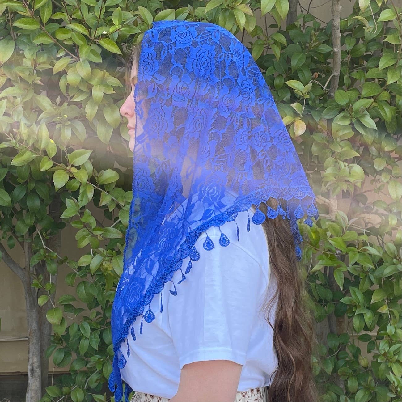 St. Claire of Assisi Veil  -BLUE   (60" x 20")