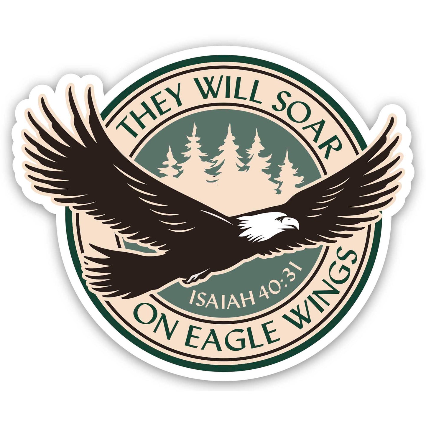 In Flight They Will Soar Eagle Sticker