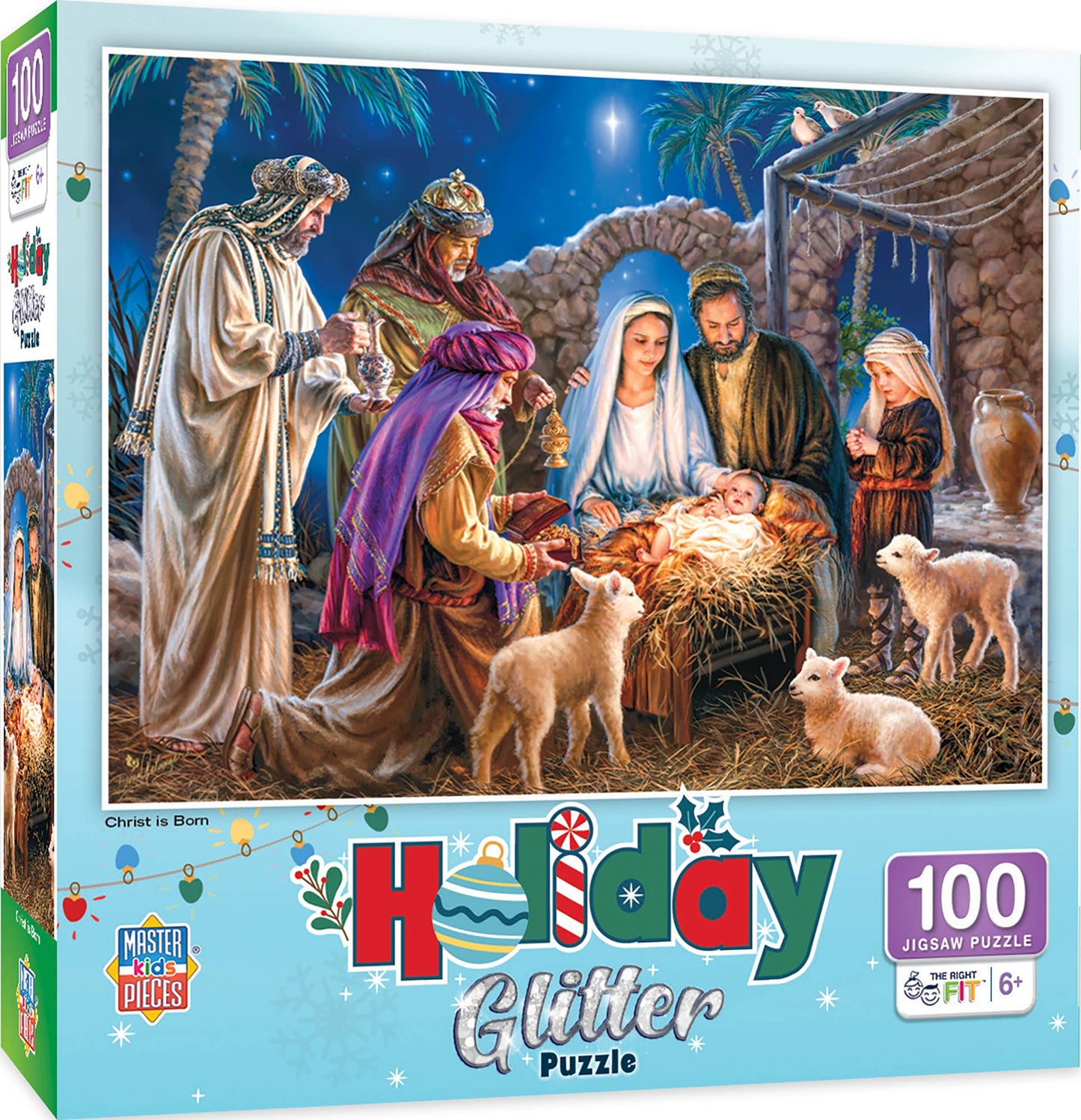 Christ is Born 100 Piece Holiday Glitter Puzzle